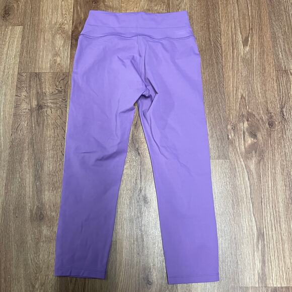 Peloton Solid Purple Essential Capri Leggings Basic Cycle Pants Size Small - Picture 2 of 6